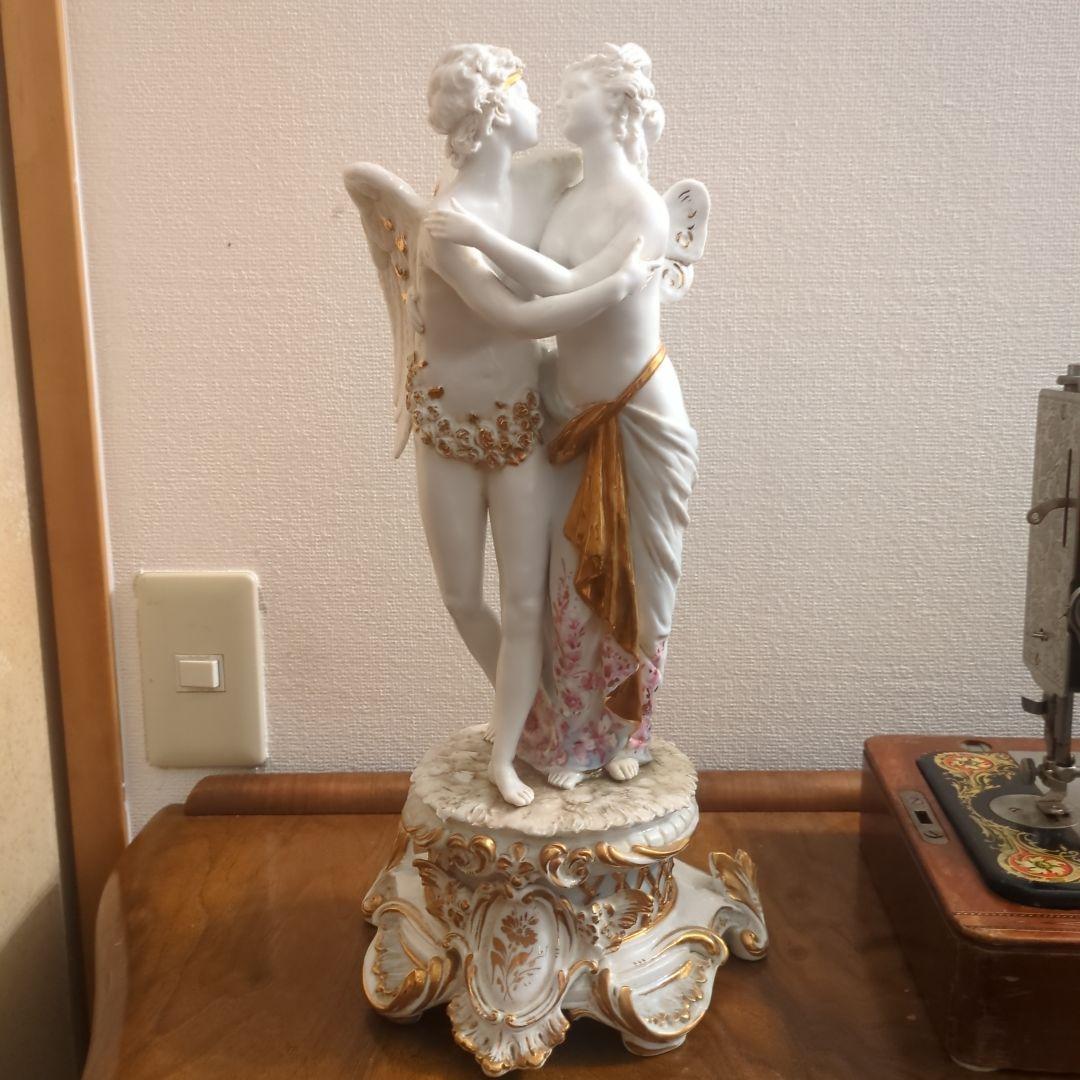 Tiche バロック風 天使と女性の彫刻 約30cm Tiche バロック風 天使と女性の彫刻 約30cm