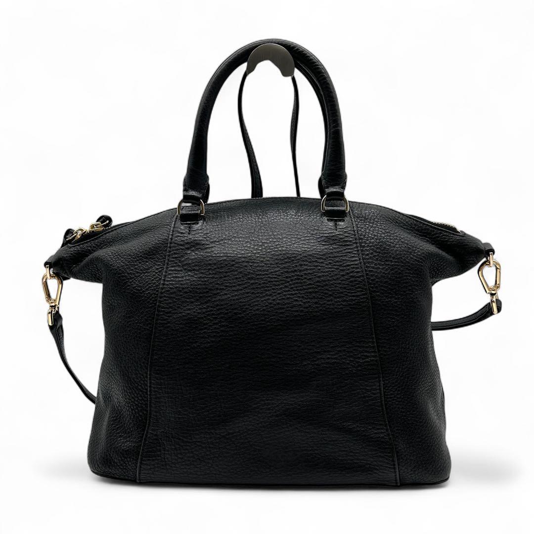 極美品 トリーバーチ 2way ショルダーバッグ ビックロゴ レザー 黒