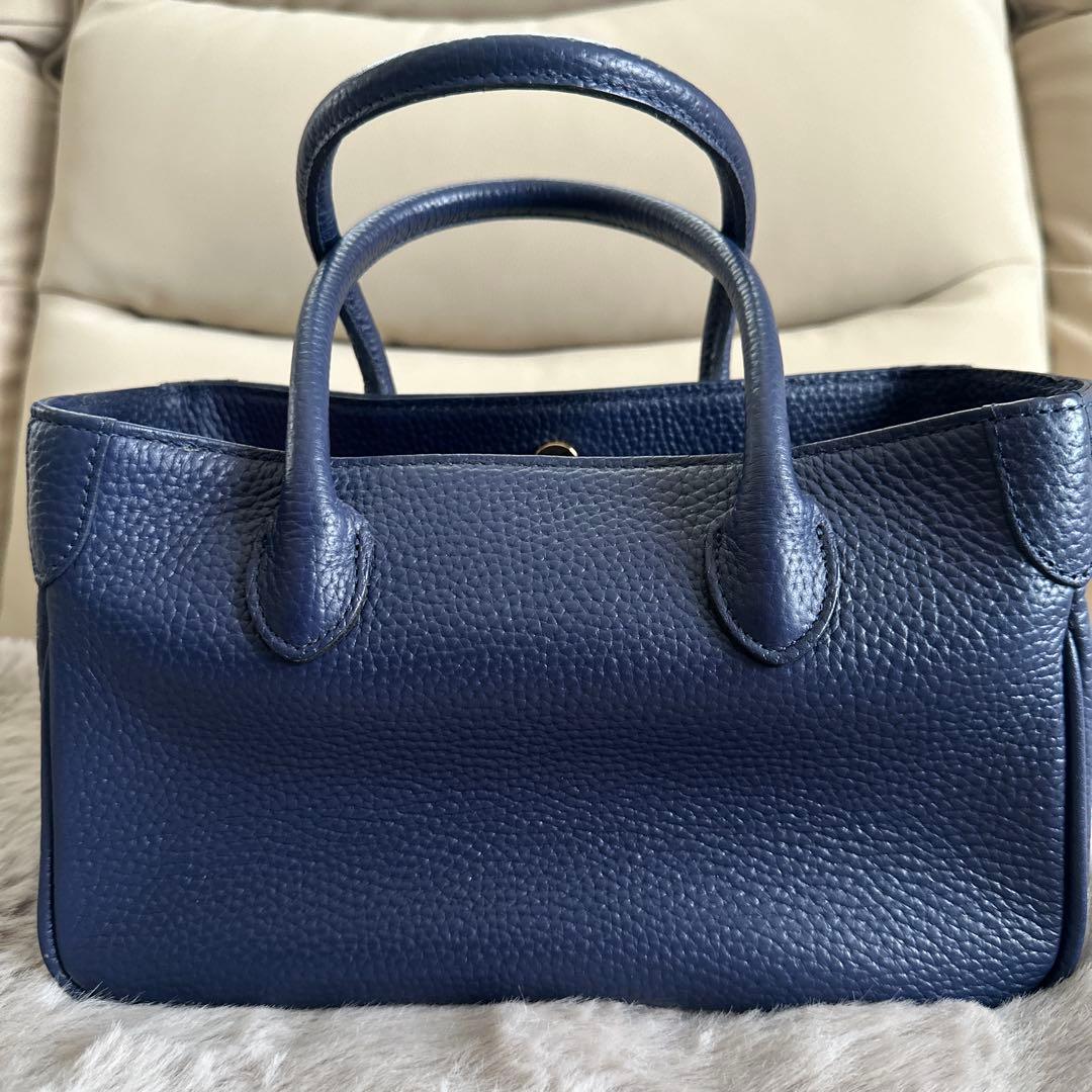 極美品 ADMJ シュリンクレザー マイクロミニトート ハンドバッグ 牛革