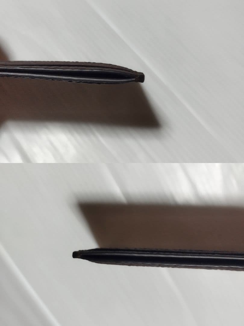 極美品 ティファニー ウェーブエンボス レザー カードケース 茶 箱無し