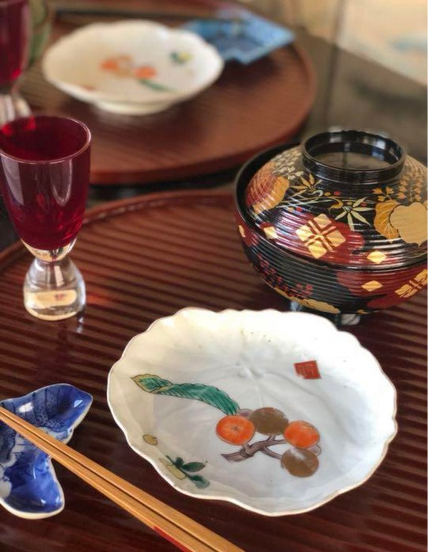 母」古伊万里 枇杷図 変わり皿 5客 （806A） - メルカリ