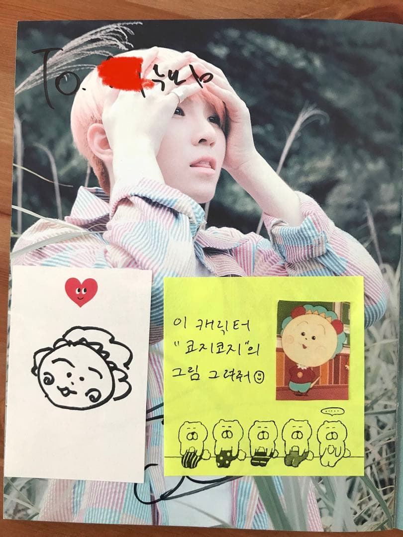 ウジ ジフン セブチ 直筆絵・メッセージ セブンティーンサイン