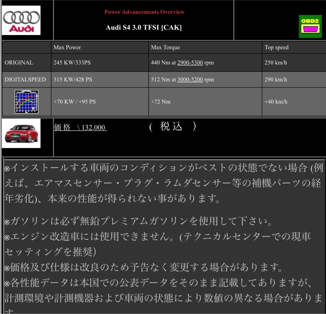 digitalspeed アウディ S4 V6 TFSI SC CAK ブーコン - メルカリ