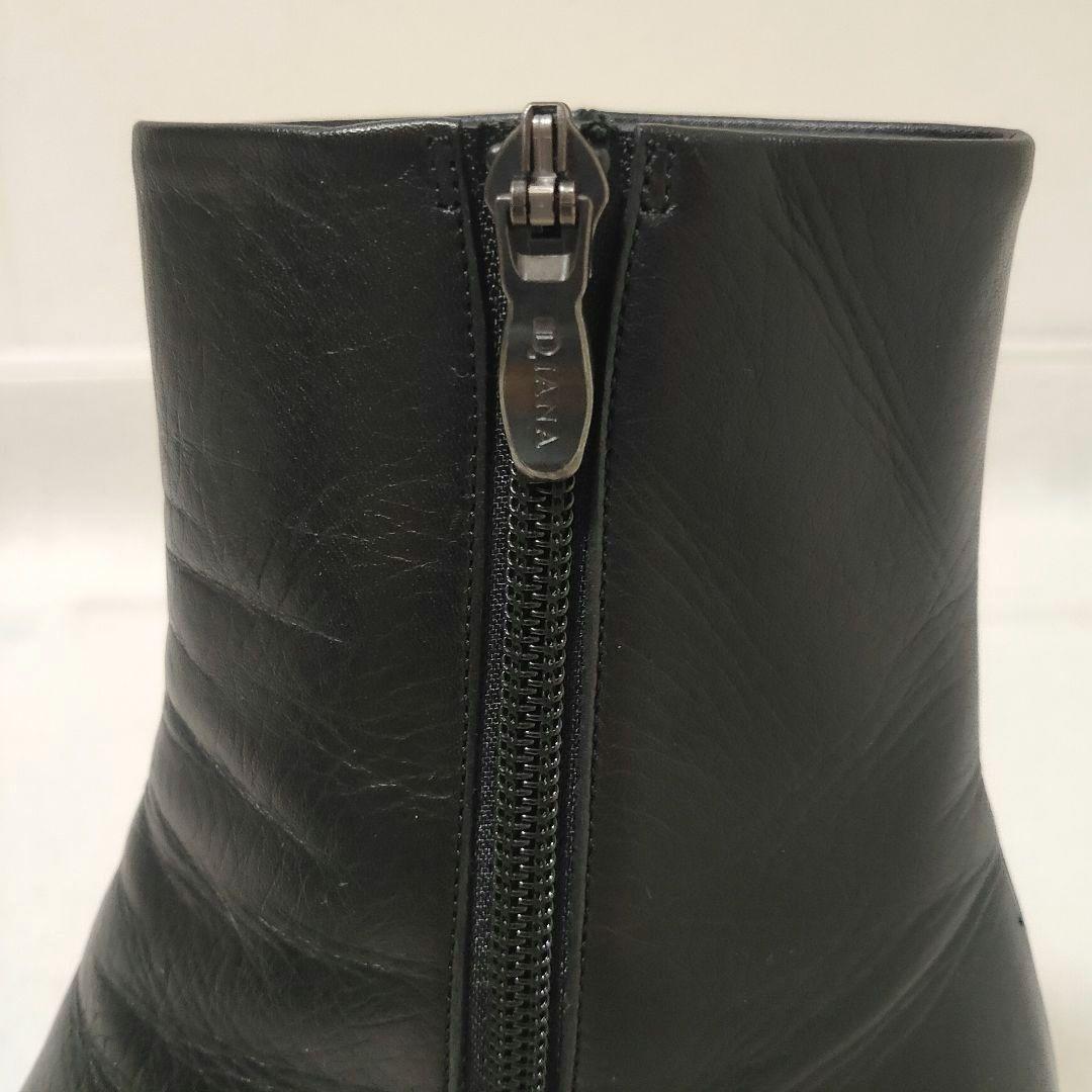 定番 DIANA ダイアナ ショートブーツ 本革 レザー ブラック 23.5cm