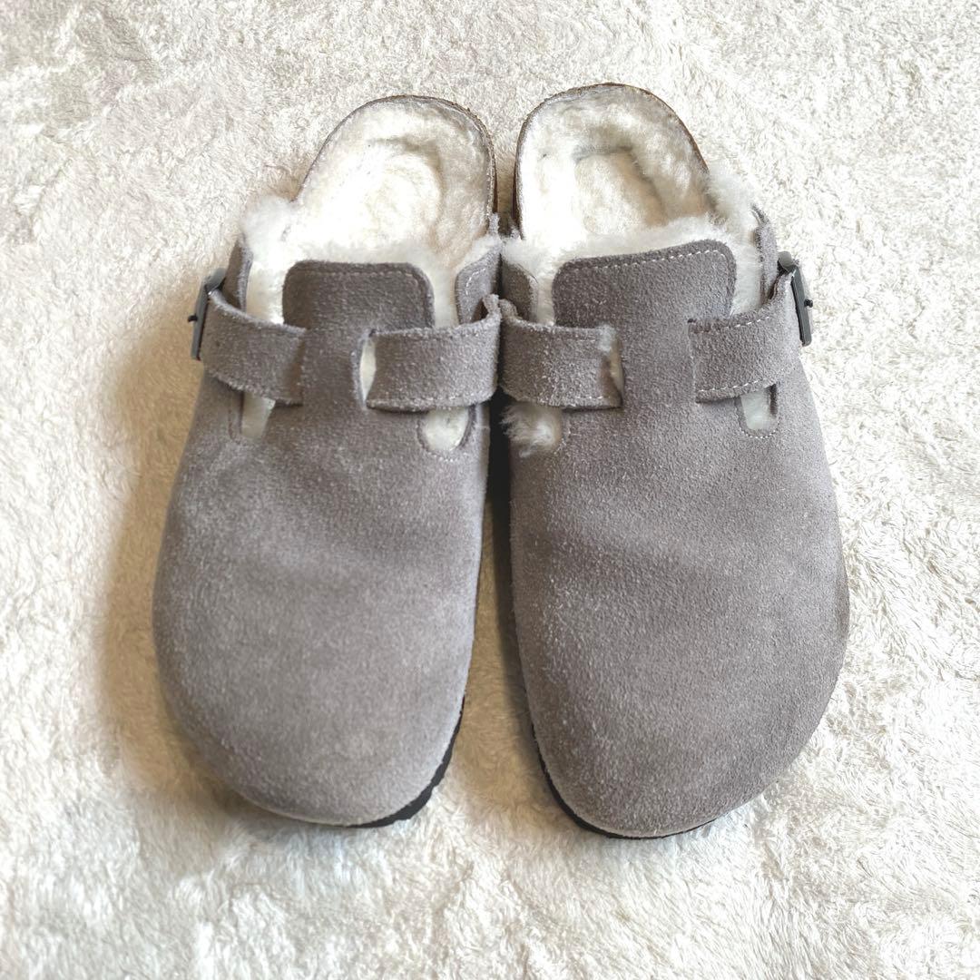 ビルケンシュトック　ボストン　シアリング　内ボア　ムートン　グレー　25cm BIRKENSTOCK（ビルケンシュトック） サンダル Boston Shearling