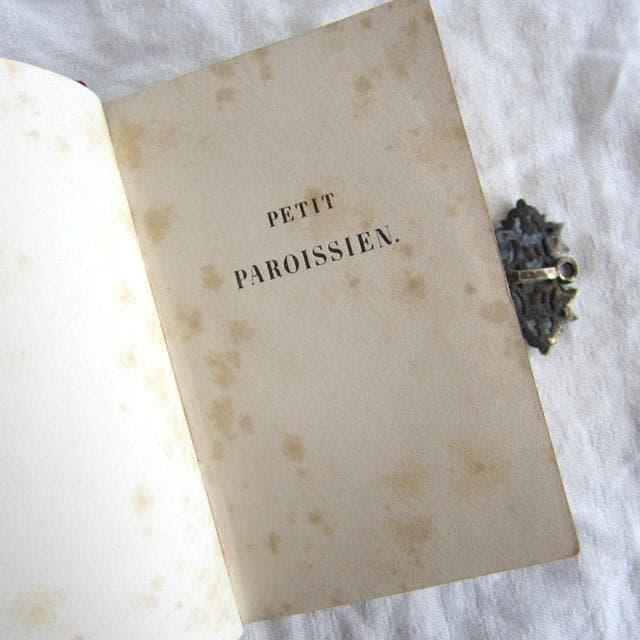 フランスアンティーク 祈祷書 ベルベット 花彫 金具19世紀 聖書