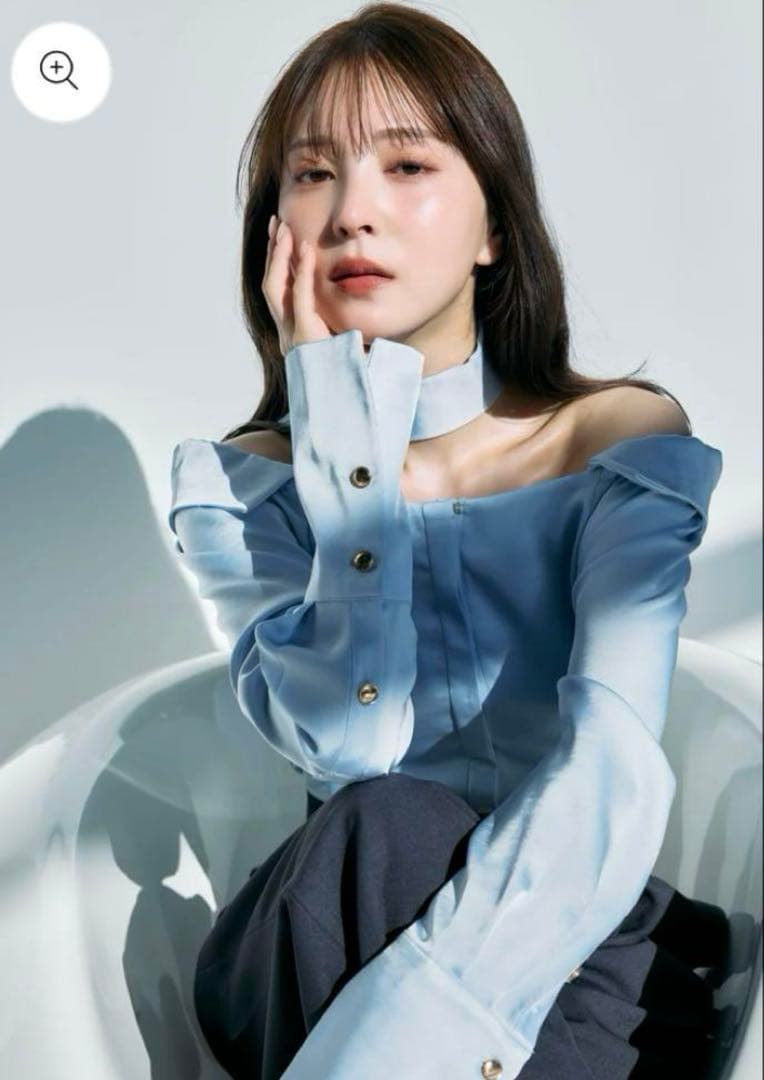 polaura ボウタイmany wayオフショルサテンブラウス