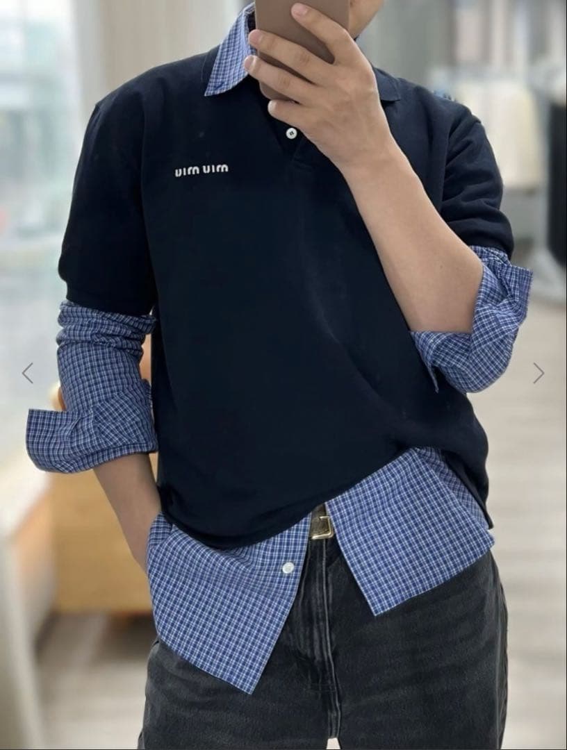 ミュウミュウ(MIU MIU) コットンピケ ポロシャツ XL - メルカリ