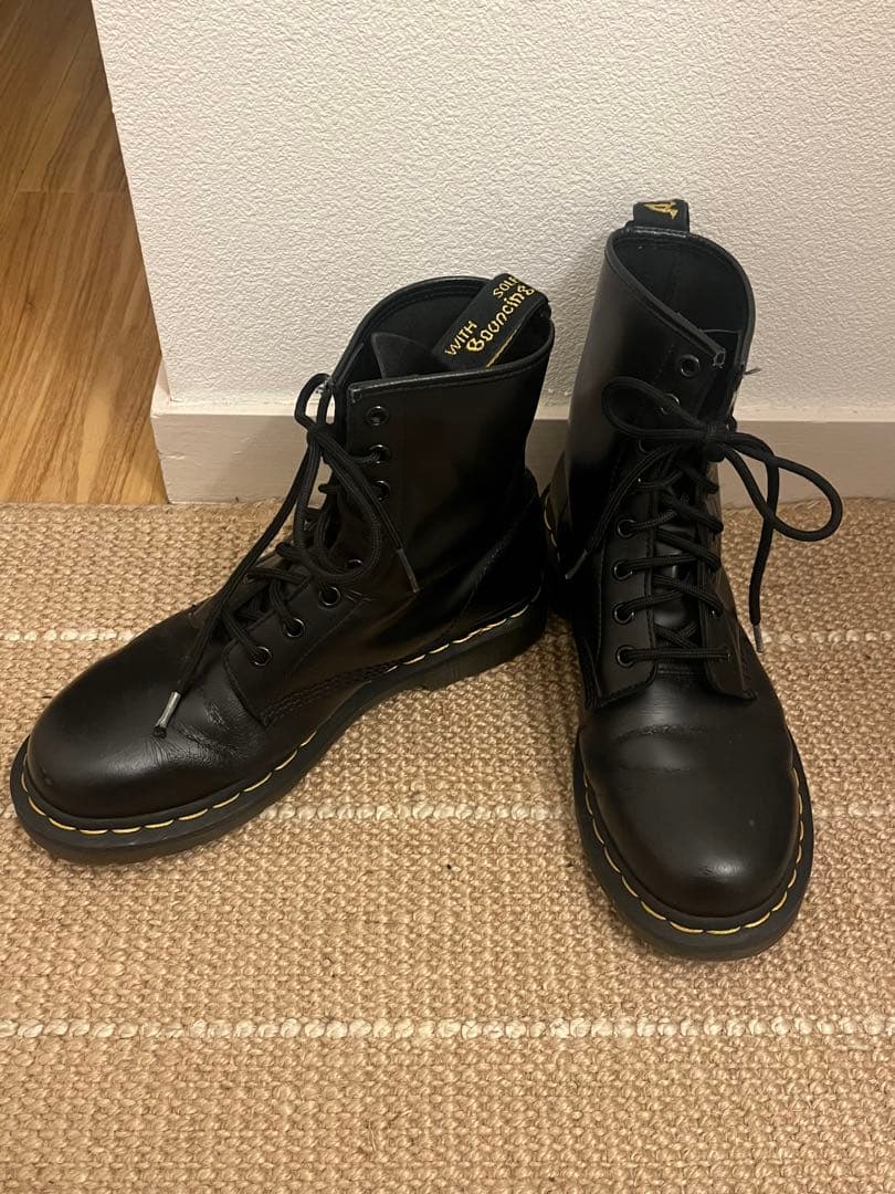 Dr. Martens ブラックレザー 8ホール(UK6)25.0cm