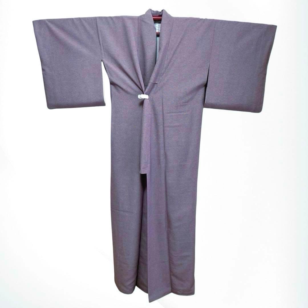 美品✨】東レシルック さんび 洗える着物 江戸小紋 三役 鮫小紋 くすみ