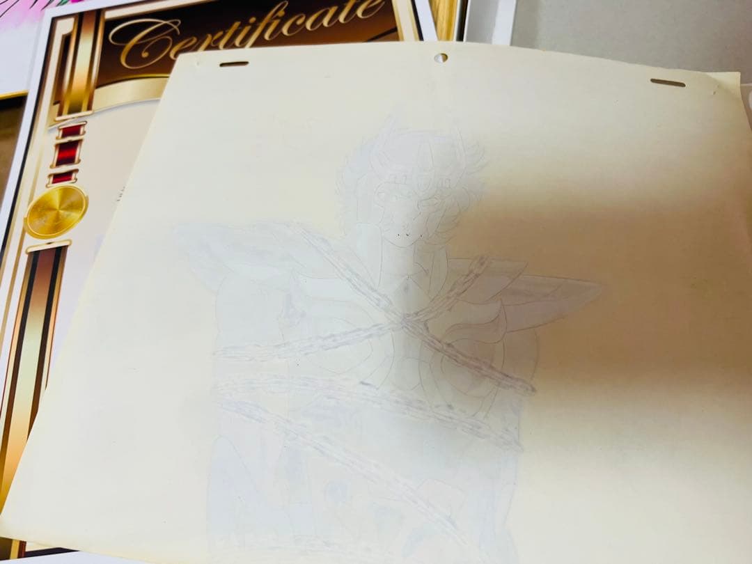 聖闘士星矢 荒木伸吾先生直筆サインカラー色紙 証明書額付 瞬 一輝