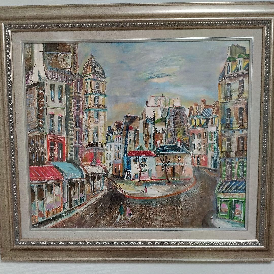 小澤勇寿郎 サン・タンドレ・デザール広場 美品の油絵