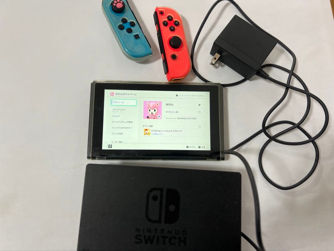 Nintendo Switch 青/赤 本体 ACアダプター付き - メルカリ