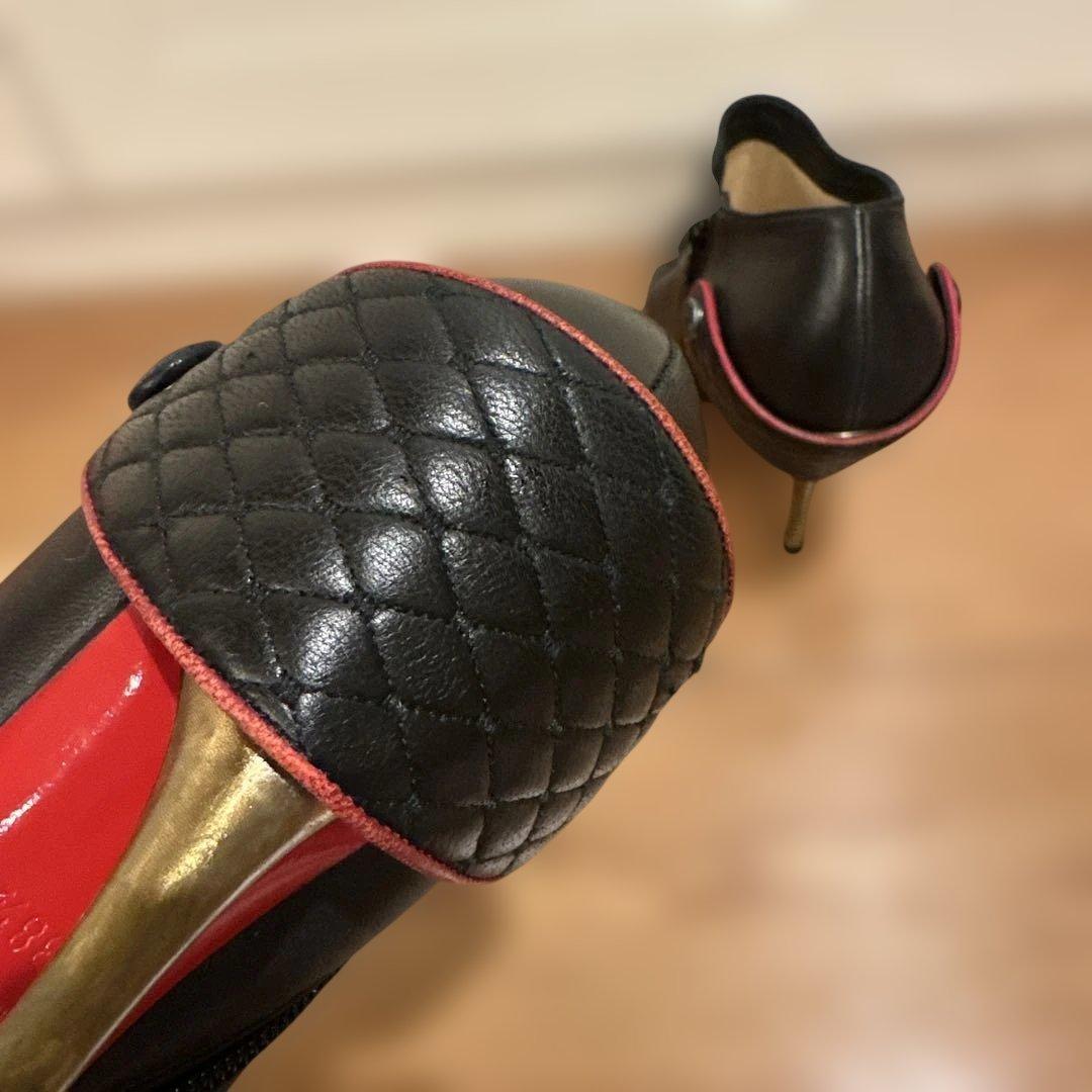 クリスチャンルブタン アンクルブーツ 24.5cm ブラック