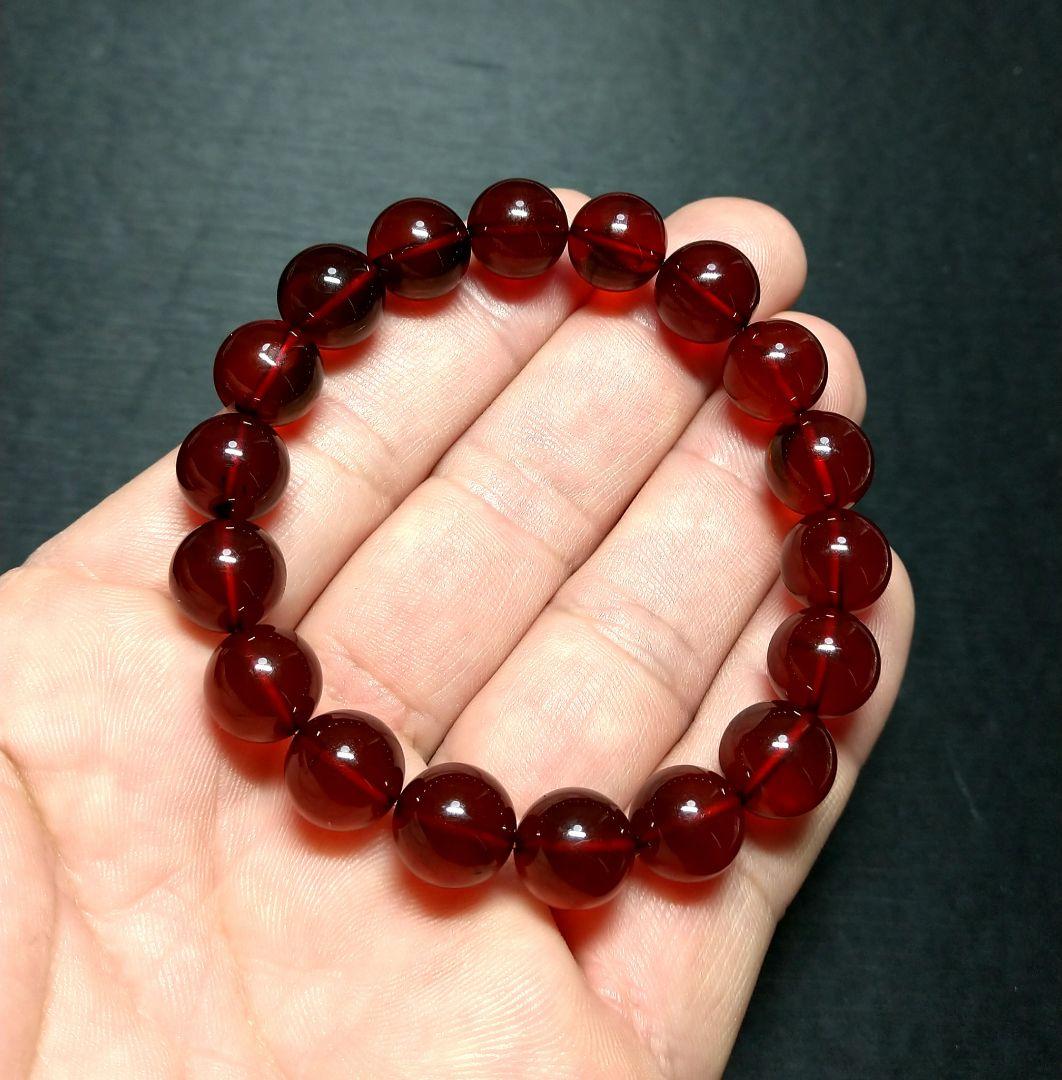 専用【高品質】レッドアンバー《琥珀》１１㎜　ブレスレット　美品　希少