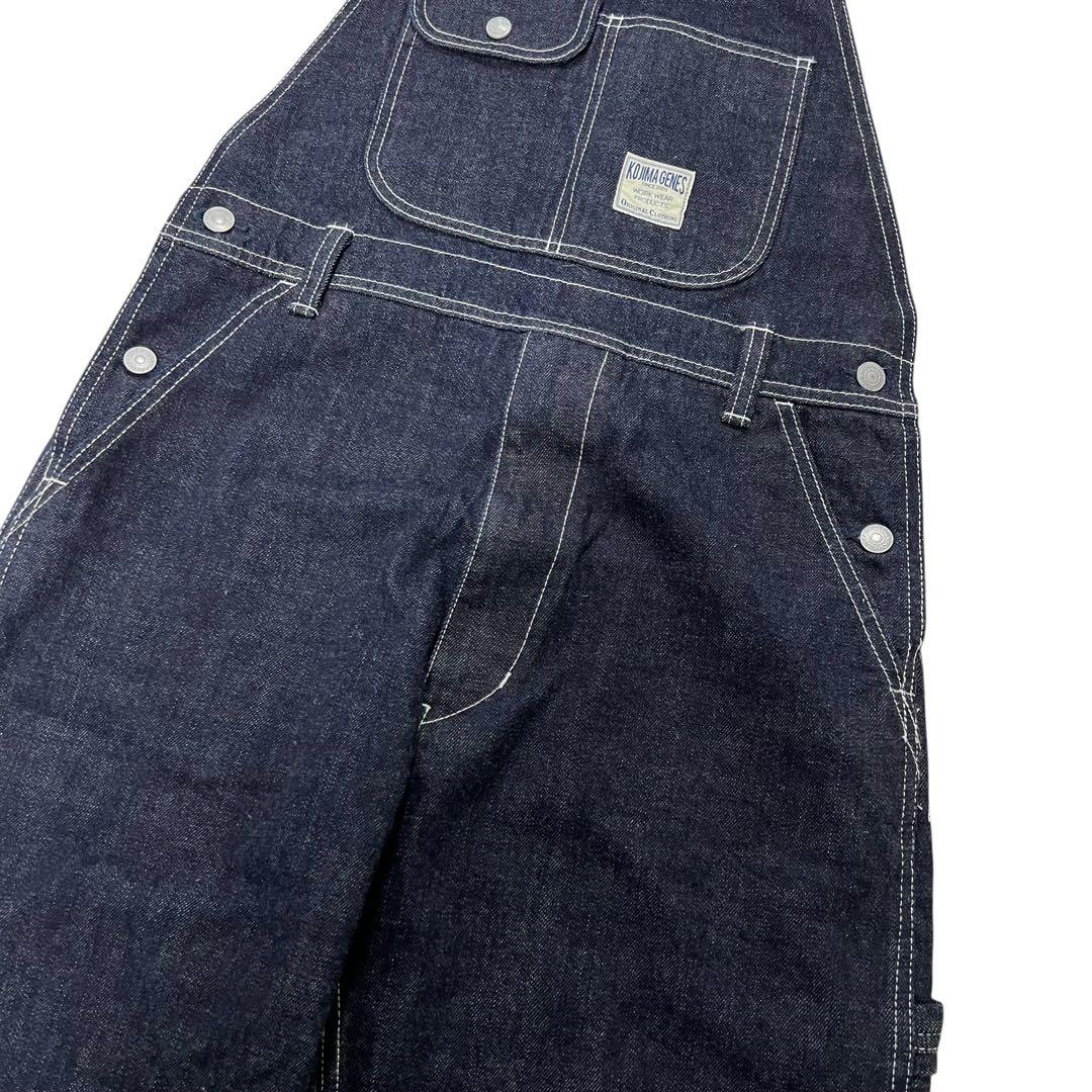 未使用タグ付 児島ジーンズ サロペット つなぎ M インディゴ 赤耳 日本