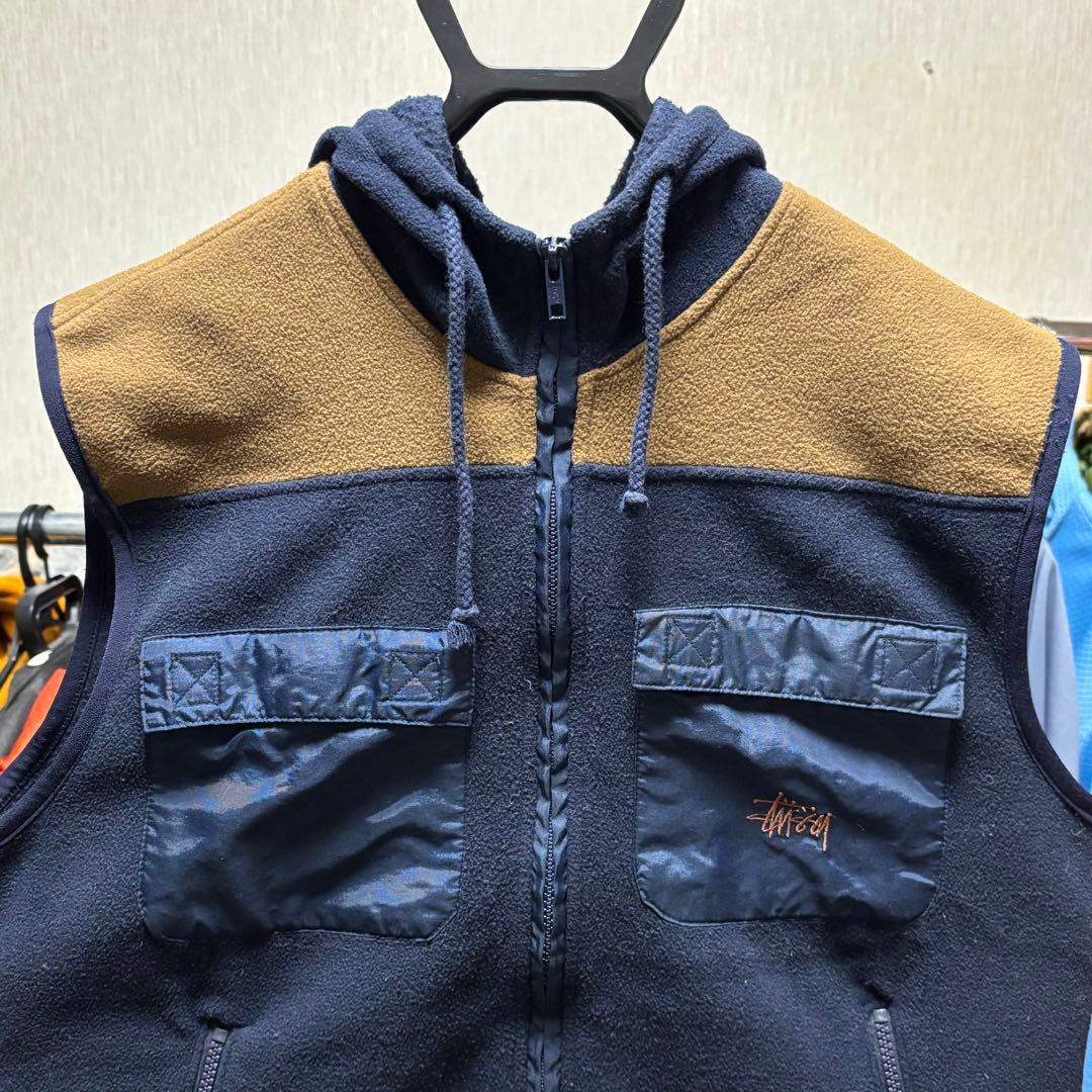 Stussy OUTDOOR ステューシー フリース ベスト L ネイビー