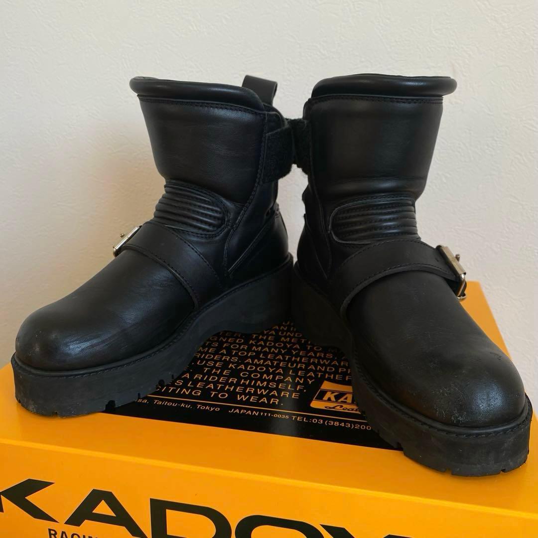 KADOYA カドヤ バイクブーツ 22.5cm 黒　厚底ブーツ