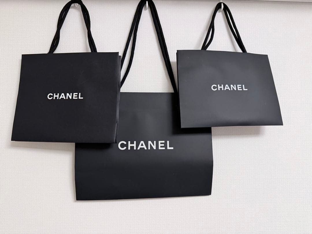 CHANEL シャネル ショッパー 3枚セット ブラック サイズ違い - メルカリ