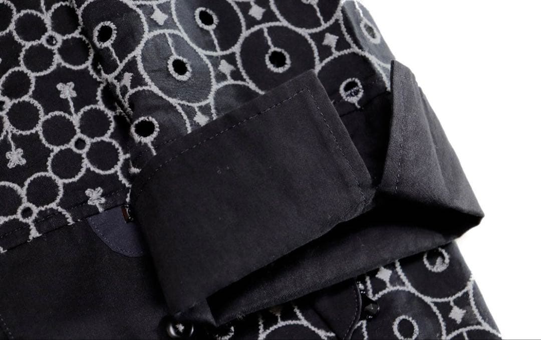 新品未使用品 希少 アルベロベロ 総刺繍 ブタさん シャツ 羽織り 黒灰