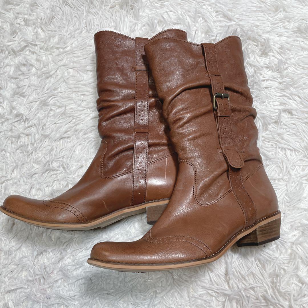 未使用　イング　ING ロングブーツ　ブラウン　茶色　大きいサイズ　25.5cm