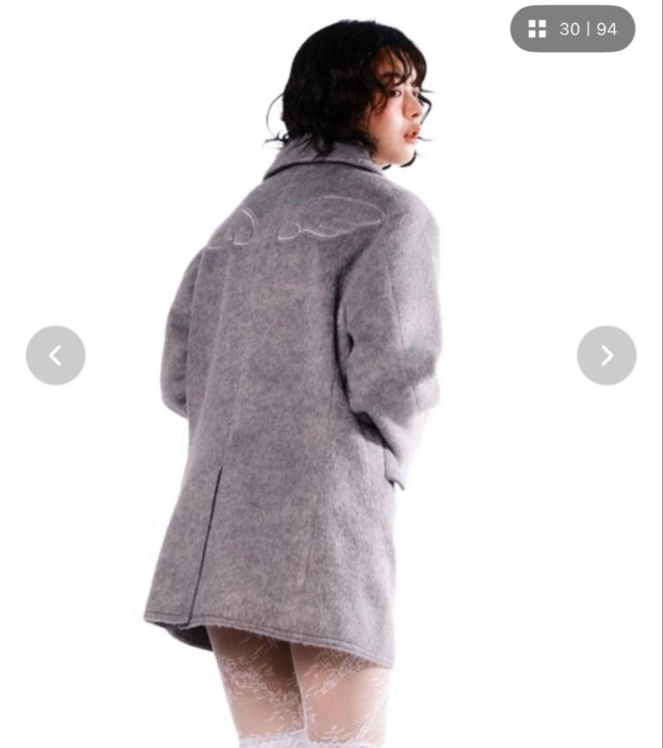 Smyeon ミドルシャギーコート スミョン グレー - メルカリ