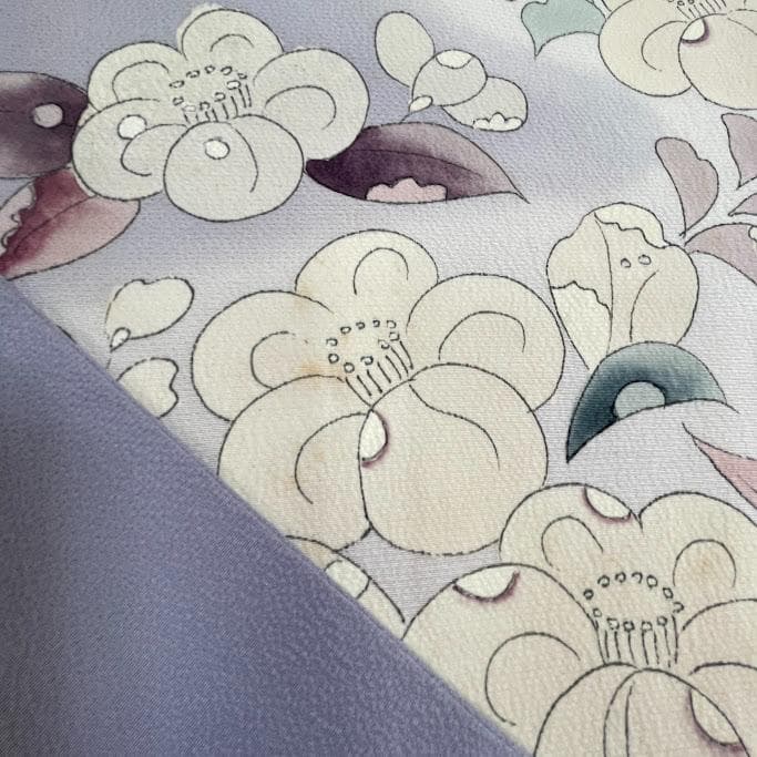 名古屋帯 帯 正絹 薄紫地 花柄 お太鼓柄 カジュアル 0224-8-A4 - メルカリ