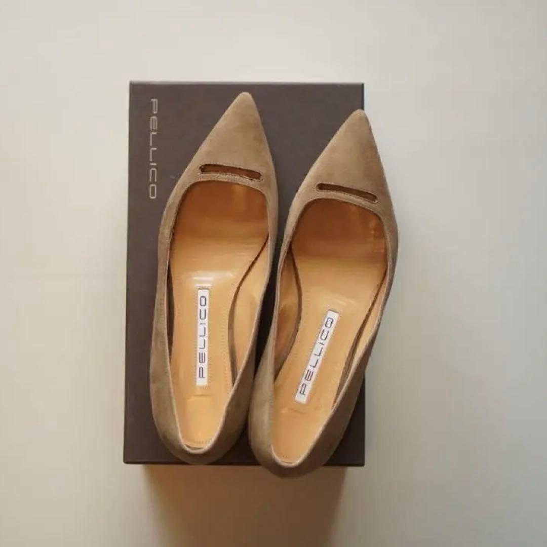 【美品】PELLICO パンプス フラット 24.5cm グレージュ