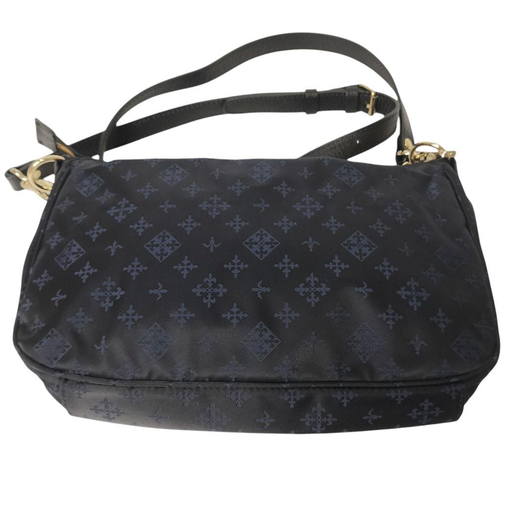 未使用級】ラシット モノグラム柄 ショルダーバッグ ネイビー ゴールド