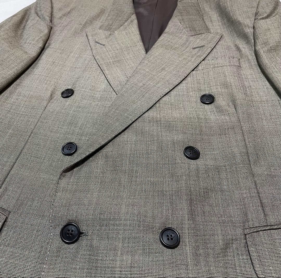 美品イブサンローランダブルブレスト グレー チェック柄 スーツ - メルカリ