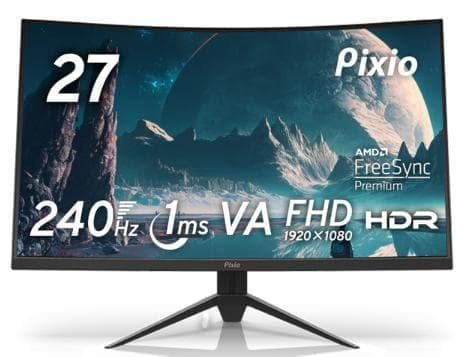 Pixio PXC279 湾曲ゲーミングモニター 27型 240Hz 美品 Pixio-PXC279-240hz-Curved-FHD-