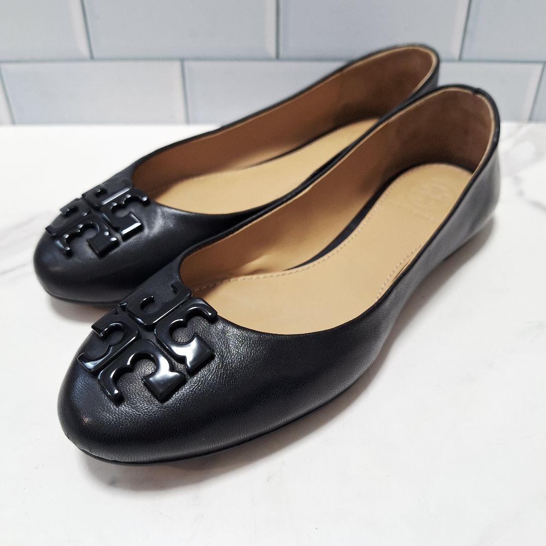 美品✨ トリーバーチ フラット バレエジューズ 22.5 レザー ブラック
