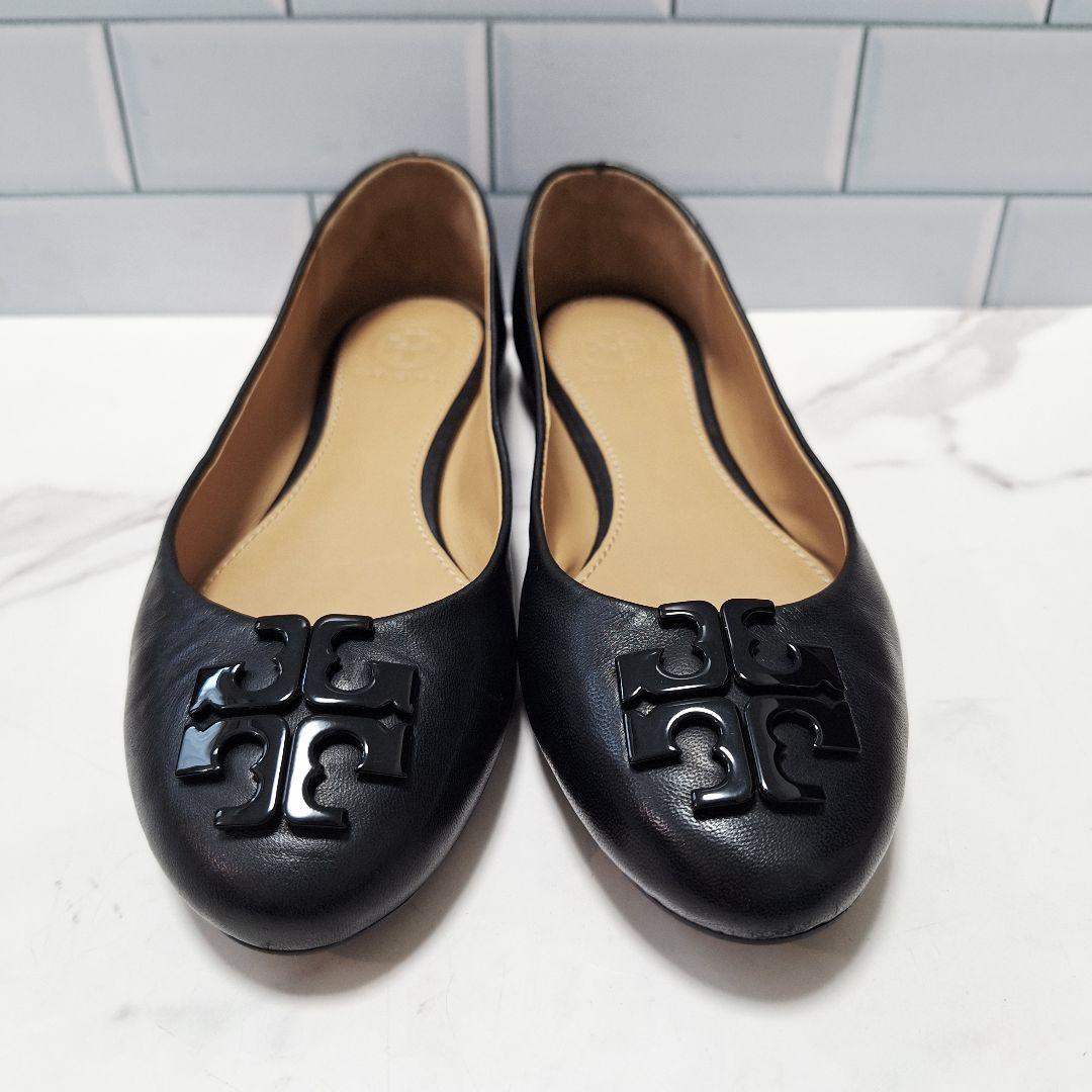 美品✨ トリーバーチ フラット バレエジューズ 22.5 レザー ブラック