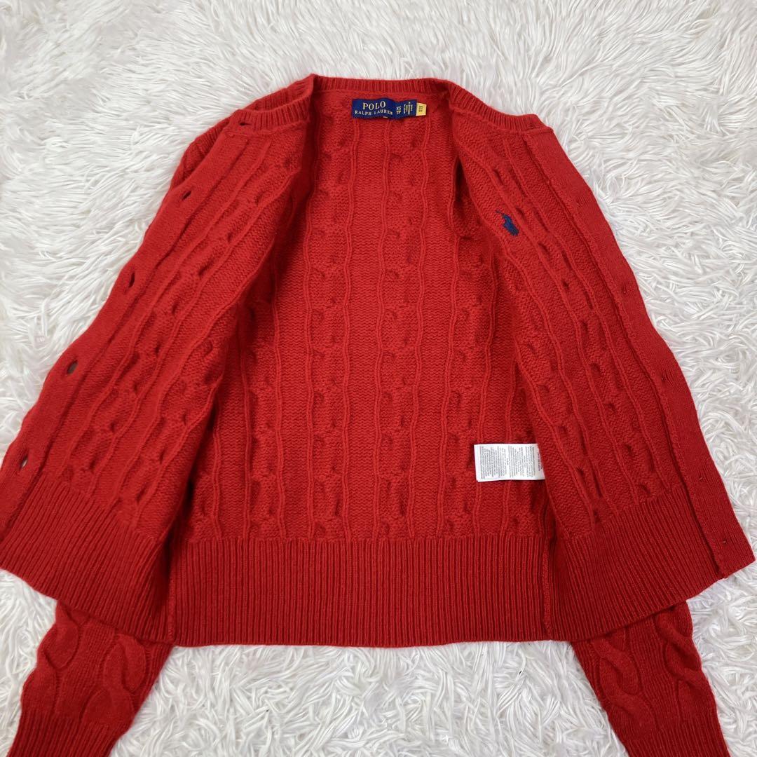 ポロラルフローレン ケーブルニットカーディガン ポニー刺繍 カシミヤ