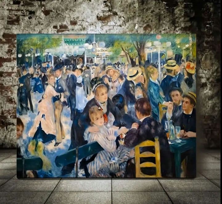 ルノワール「ムーラン・ド・ラ・ギャレットの舞踏会」油彩画 抽象画