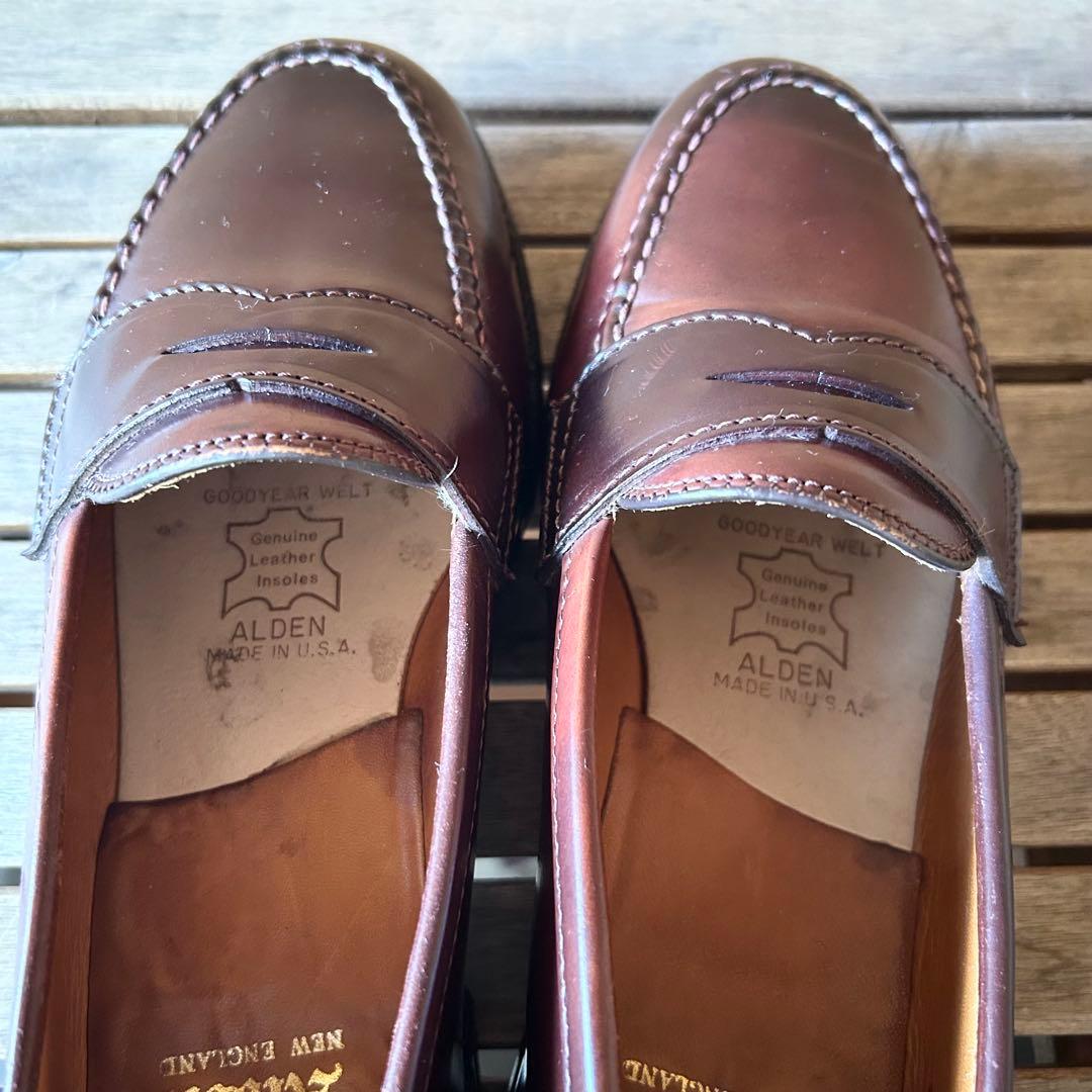 名作 Alden 14501 コードバン ローファー 7.5D 袋付き