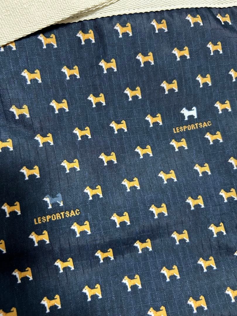 日本限定】レスポートサック BUCKET TOTEデニムシバピクセル 柴犬柄