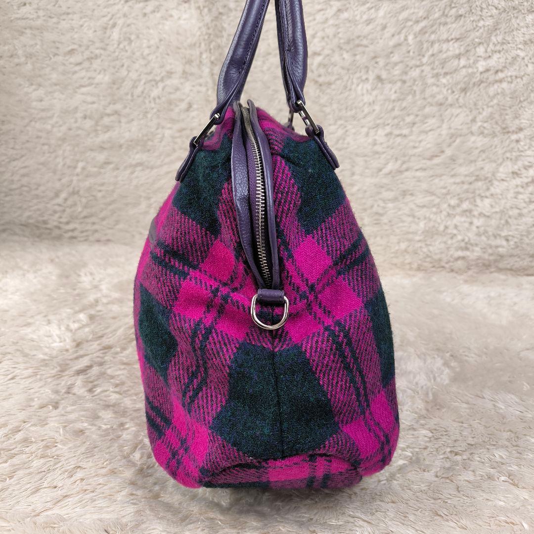 希少】muta × ハリスツイード 8バッグ ハンドバッグ スパンコール 紫