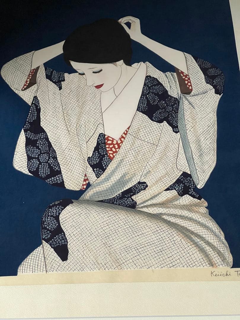 高沢圭一 「婦人像」 悠々堂木版画 真作