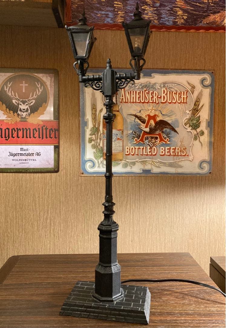 希少 ガス灯 置物 アンティーク ランプ 西洋 街灯 オブジェ 模型 昭和