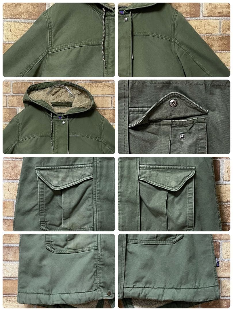 パタゴニア 裏ボア マウンテンパーカー フィッシュテール カーキ 古着