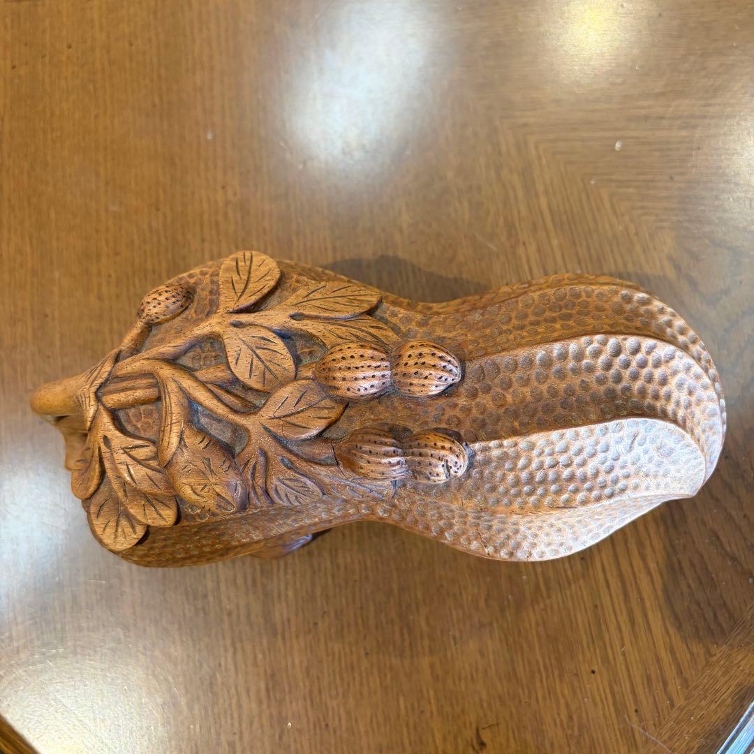 落花生 木彫り 小物入れ 古美術 中国美術 - メルカリ