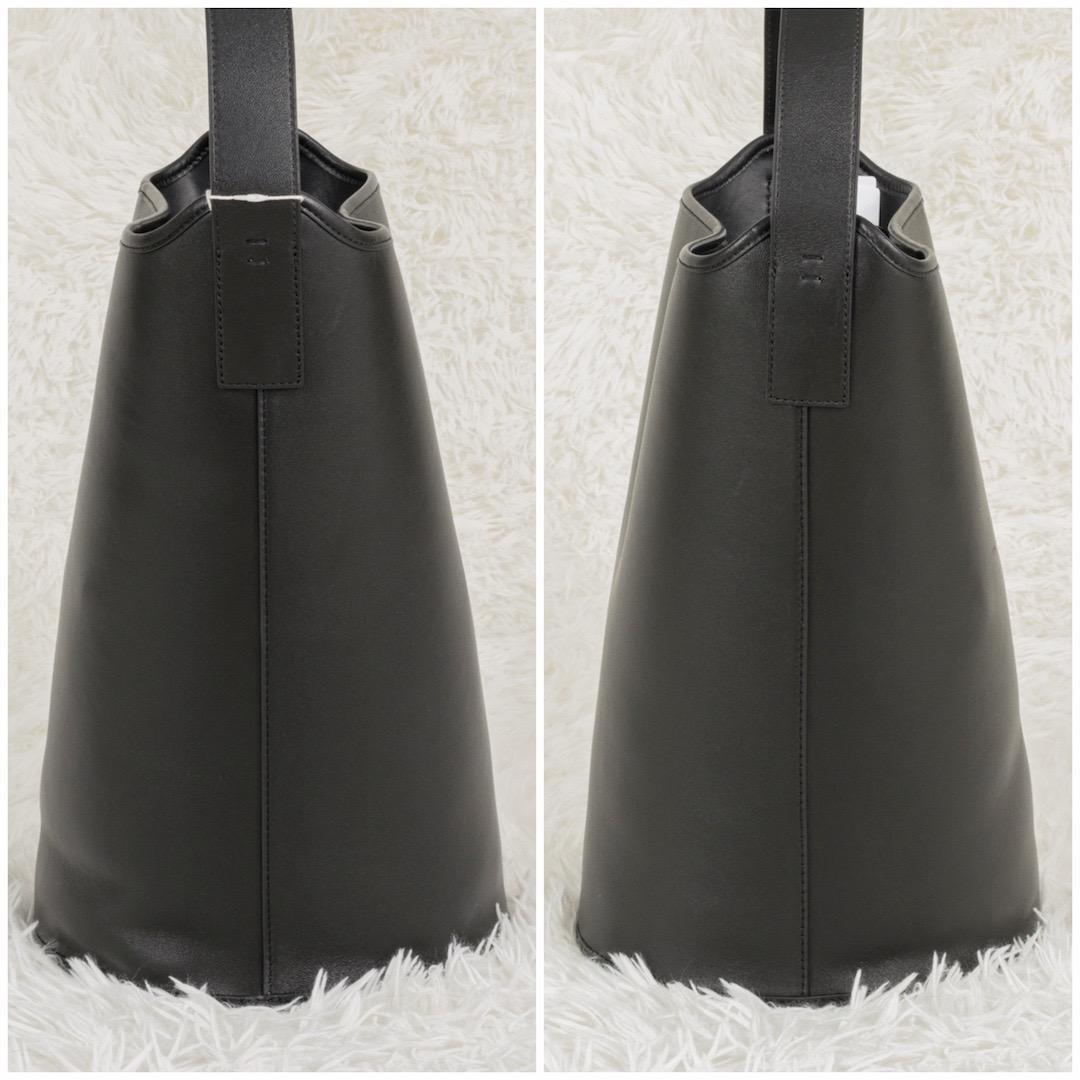 未使用タグ付き ETRE TOKYO ラムレザーバケットバッグ ブラック - メルカリ