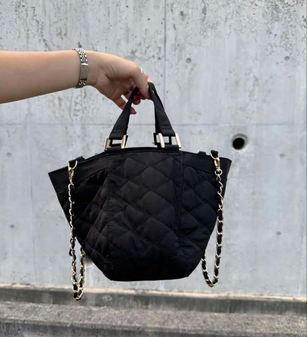 soleile ダブルチェーンバッグ　ブラック ダブルチェーンバッグ | soleile