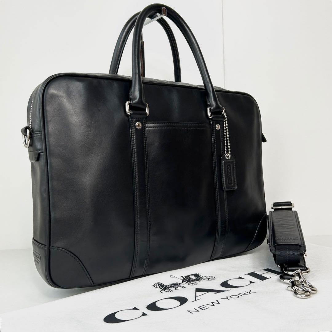 ✅【良品】メンテ済み　コーチ　ビジネスバッグ　COACH ショルダー　レザー コーチ ショルダーバッグ メンズ ブランド COACH レザー CY800 QB BK