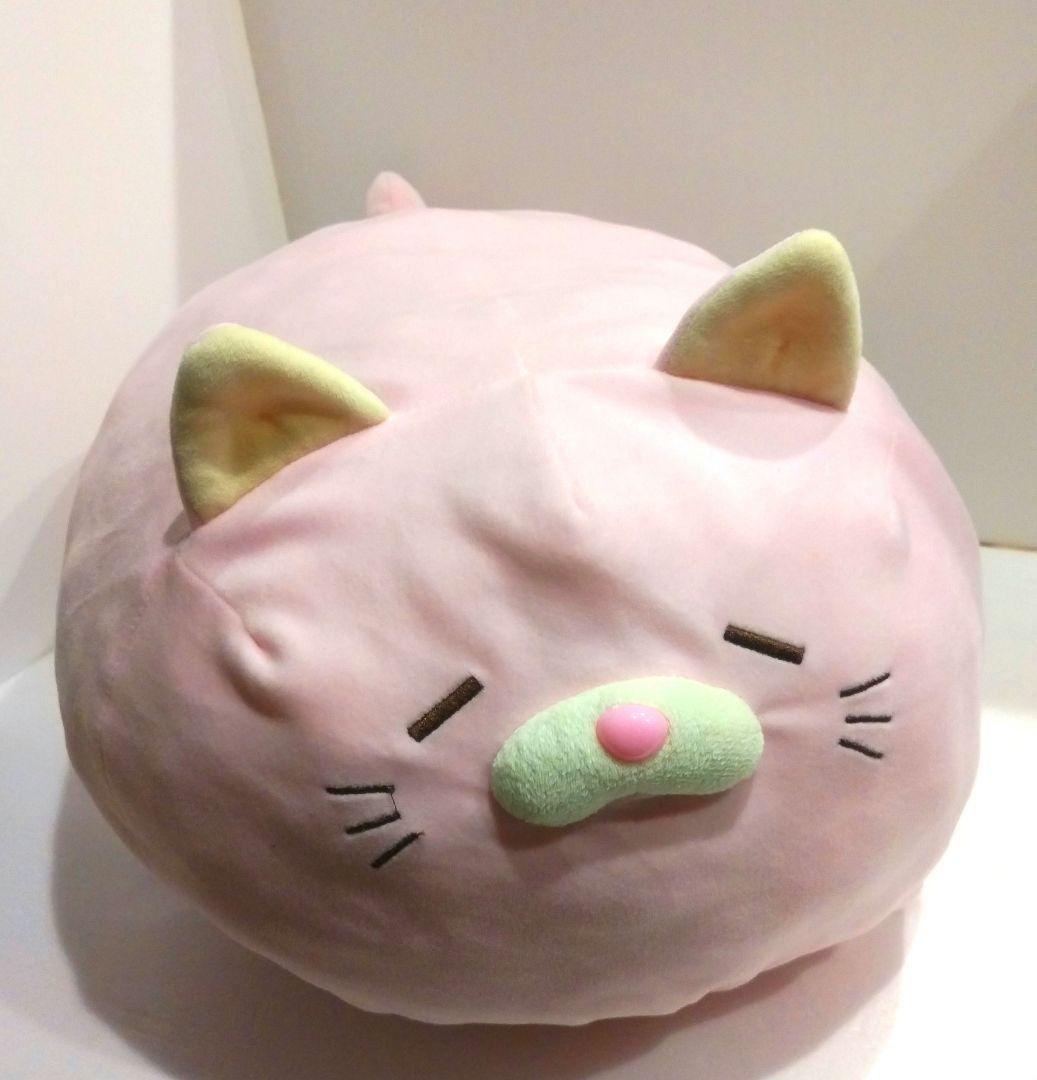 のびるよ にゃもち さくら BIG クッション ごろねこサミット ピンク 猫