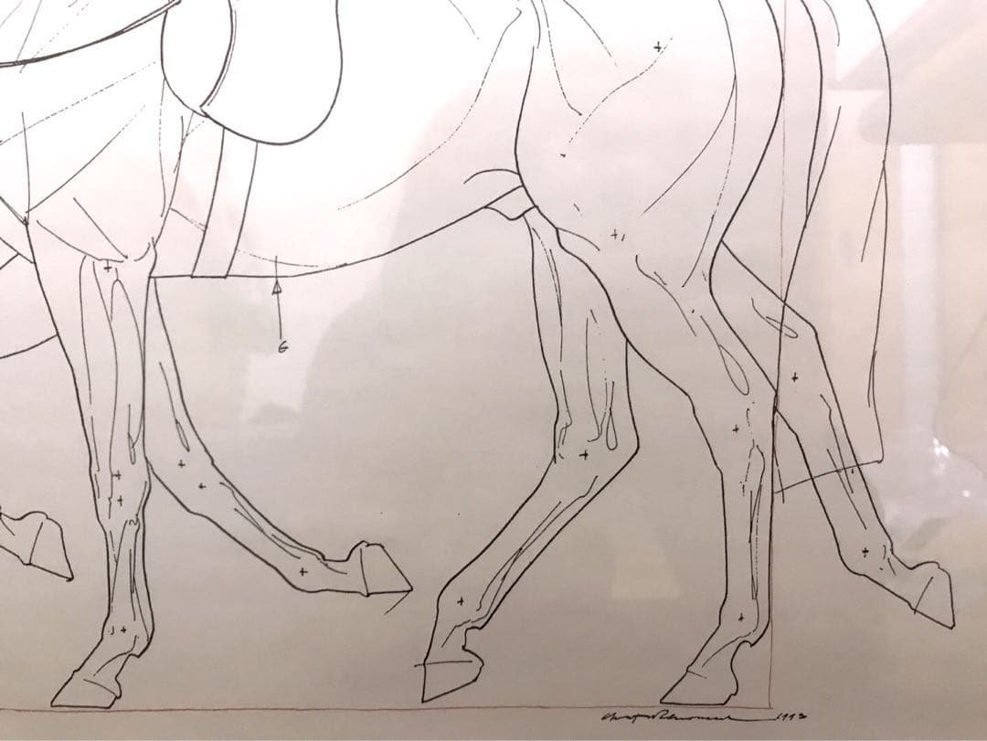 希少レア】 エルメス 馬 絵画 デッサンアート 美術 ヴィンテージ