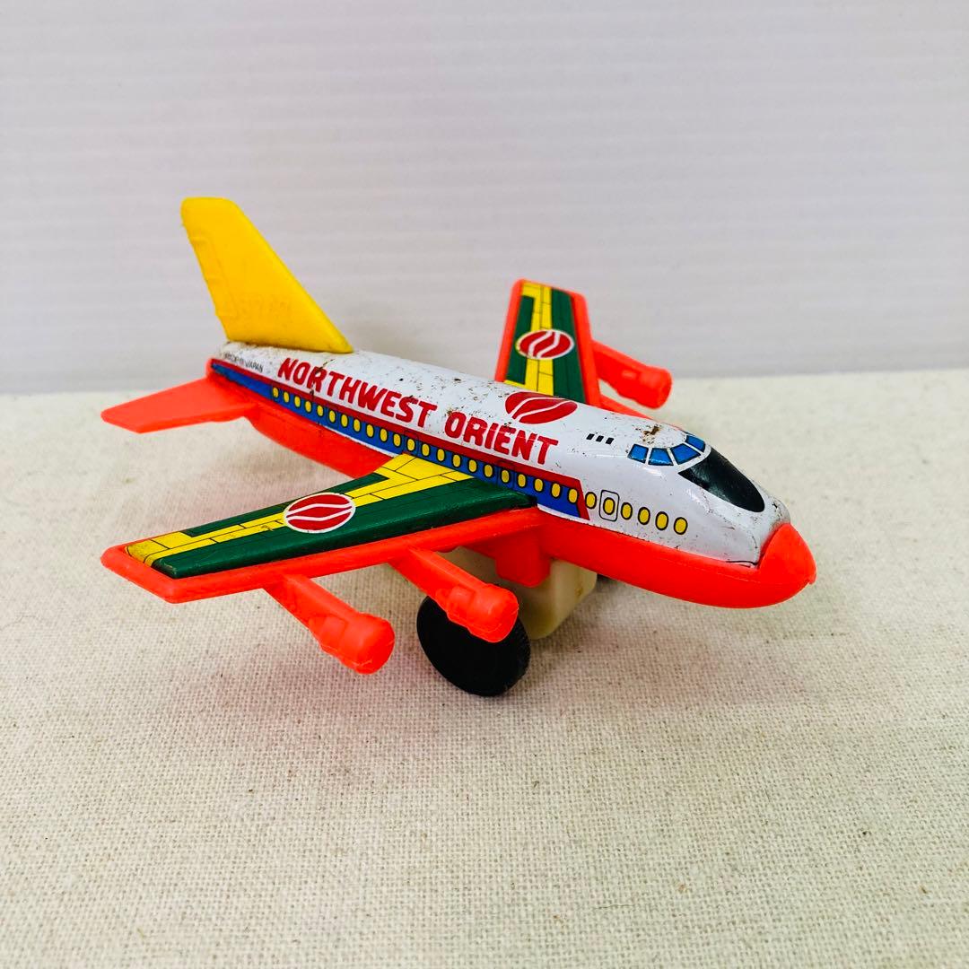 昭和レトロ】飛行機 おもちゃ ブリキ ノースウエストオリエント 空港