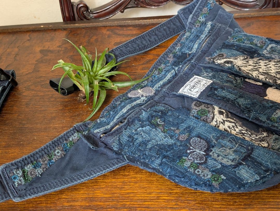 ❇️専用に。《吉田カバンと双頭のWolf＆Flower》藍染　襤褸　ミナ