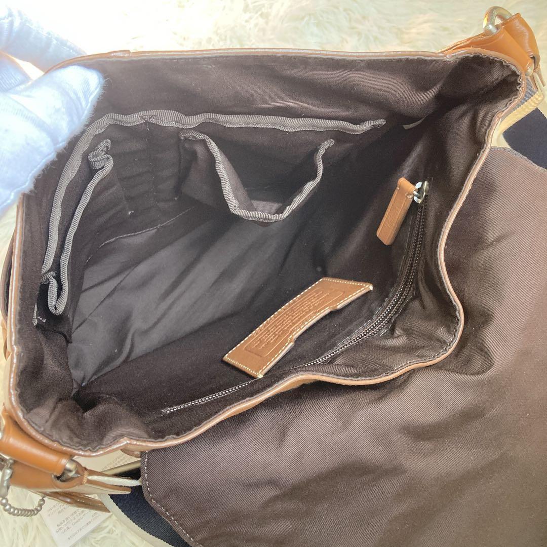 極美品 COACH フライトバッグ メッセンジャーバッグ 茶 ヘリテージ